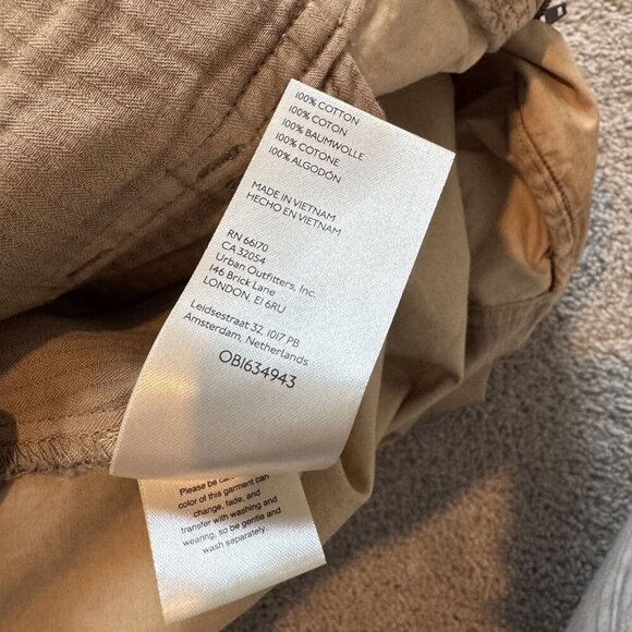 Free People Tan Paper Bag Flowy WideLeg High Waist Pleated Raw Hem Shorts 4 NWOT - Picture 8 of 8